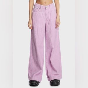 The Ragged Priest Super Wide Sweeper Corduroy Pants Lilac Size US 4 NWT